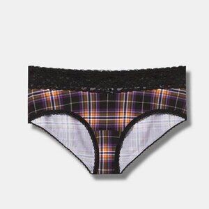 Torrid - Cotton Mid-Rise Cheeky Panty in Next Tartan Plaid, Orange & Purple​​​​